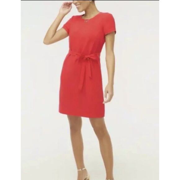 NEW J Crew Shift Suit Dress Crepe Cap-Sleeve Bright Cerise Red/Pink NWT Size 8 - Picture 2 of 15